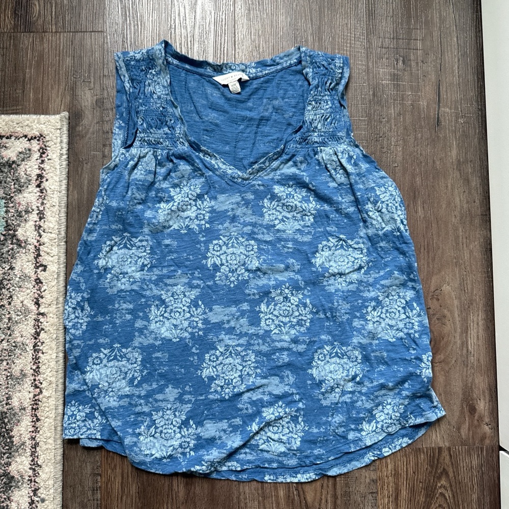 Lucky Brand Blue Patterned Tank Top